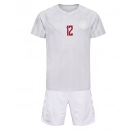 Danmark Kasper Dolberg #12 Bortadräkt Barn VM 2022 Kortärmad (+ Korta byxor)